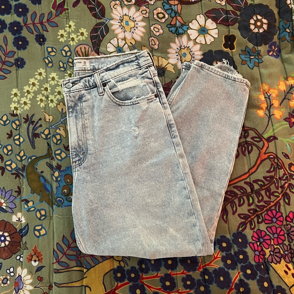 Abercrombie & Fitch “The Mom High Rise” Distressed Jeans